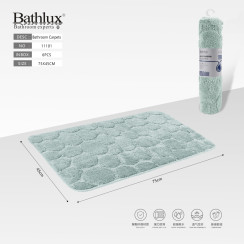 Коврик для ванной Bathlux мятный с рельефным узором 75x45 см противоскользящий.