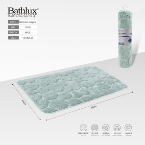 Килимок для ванної Bathlux м'ятний з рельєфним візерунком 75x45 см протиковзний 11101