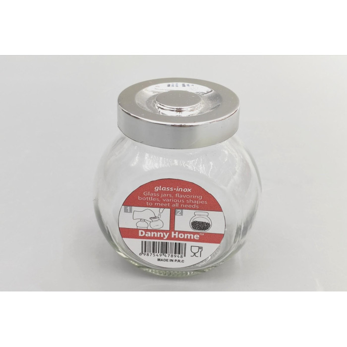 Скляна баночка для спецій Danny Home з металевою кришкою glass-inox