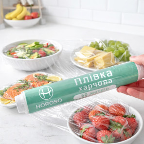 Харчова плівка HOROSO 50 метрів для зберігання продуктів прозора 2100000352052