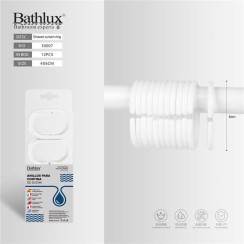 Кільця для шторки душової кабіни Bathlux білі пластикові 4x6 см 12 шт