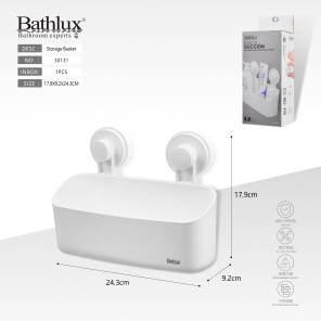 Органайзер для ванної кімнати Bathlux на присосках білий 24.3x9.2x17.9 см