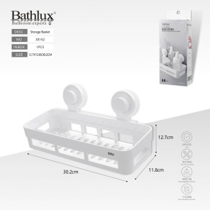 Полиця для ванної кімнати Bathlux на присосках 30.2x11.8x12.7 см біла