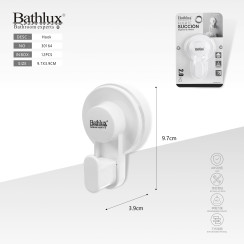 Крючок на присоске Bathlux 30164 белый малый 9.7x3.9 см до 2 кг