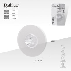 Присоска змінна прозора матова Bathlux 6.5x2.1 см без свердління для ванної кімнати