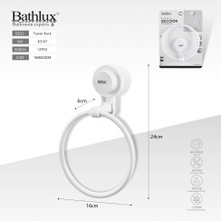 Полотенцедержатель на присоске Bathlux 30167 белый 16x6x24 см