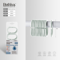 Кільця для шторки душової кабіни Bathlux 4x6 см блакитні 12 шт пластикові 32510