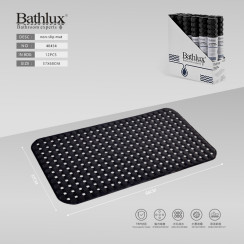 Антиковзний килимок для ванної Bathlux чорний 68x37 см з присосками TRP