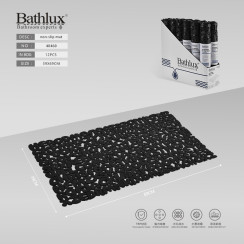 Антискользящий коврик для ванной Bathlux черный 39x69 см - TRP материал