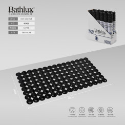 Антиковзний килимок для ванної Bathlux чорний 68x36 см з присосками TRP