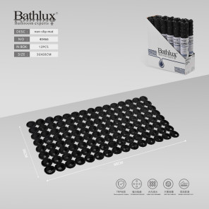 Антиковзний килимок для ванної Bathlux чорний 68x36 см з присосками TRP