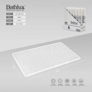 Антиковзний килимок для ванни Bathlux білий 72x41 см TRP з присосками