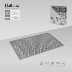 Антиковзний килимок для ванної Bathlux сірий 72x41 см з присосками TRP