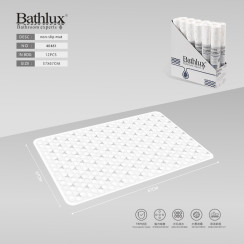 Антиковзний килимок для ванни Bathlux білий сотовий 67x37 см
