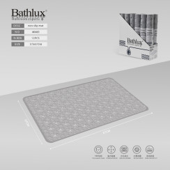 Антиковзаючий килимок для ванни Bathlux сірий 37x67 см з соти-структурою TRP