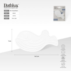 Антиковзні наклейки для ванни Кит білі 7x14.1 см набір 4 шт - Bathlux 40541