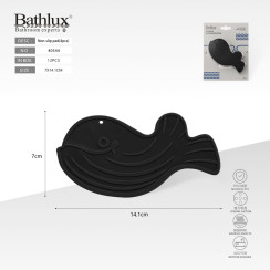 Антискользящий коврик для ванны Кит черный PVC 7x14.1 см набор 4 шт Bathlux