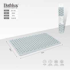Килимок для ванної Bathlux з сотами протиковзний TPR 70x40 см сірий