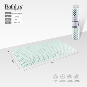 Килимок для ванної Bathlux TPR антиковзний м'ятний з присосками 78x35 см