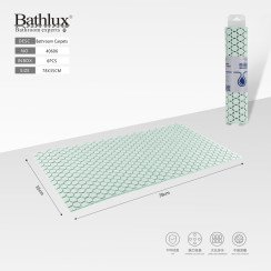 Антиковзний килимок для ванної Bathlux соти м'ятний TPR 78x35 см