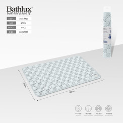 Килимок протиковзний для ванни Bathlux 68x37 см PVC прозорий з присосками