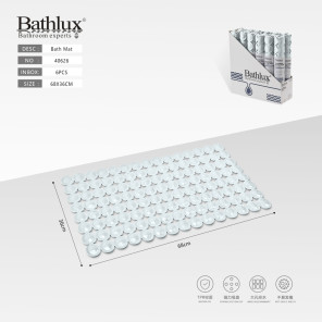Килимок для ванної Bathlux прозорий з присосками TPR 68x36 см протиковзний