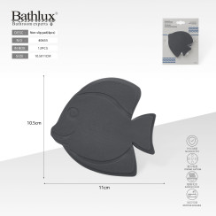 Протиковзні наклейки для ванни Bathlux у формі рибки темно-сірі 10.5x11 см 4 шт