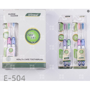 Зубна щітка Vinsa Super Clean E-504 середньої жорсткості 2 шт в упаковці