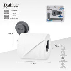 Тримач для туалетного паперу Bathlux на присосці темно-сірий 10.5x17.5x7.5 см