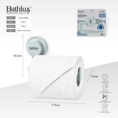 Тримач для туалетного паперу Bathlux на присосці без свердління 17.5x10.5x7.5 см блакитний