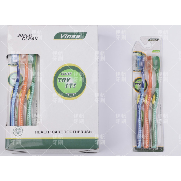 Зубна щітка Vinsa Super Clean для дорослих набір 3 шт - м'яка щетина Health Care