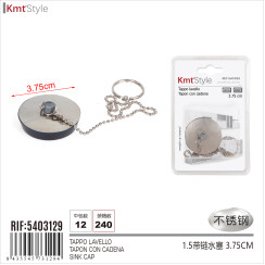Пробка для раковини з ланцюжком KMT Style 3.75 см нержавіюча сталь