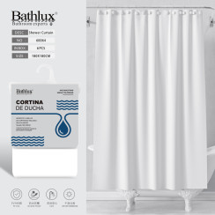 Шторка для душа Bathlux белая 180x180 см EVA+PE водонепроницаемая - защита от плесени