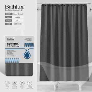 Шторка для душу Bathlux 180x180 см сіра з візерунком камінь EVA+PE