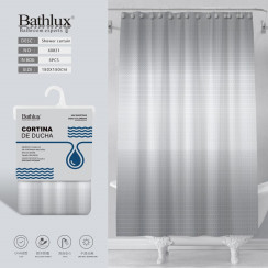 Шторка для душа Bathlux 180x180 см серая градиент EVA водонепроницаемая антибактериальная