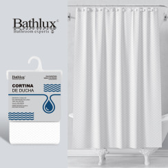 Шторка для душа Bathlux белая с фактурой соты 180x180 см полиэстер