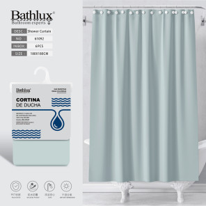 Шторка для душа Bathlux 180x180 см полиэстер водоотталкивающая голубая