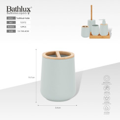 Підставка для зубних щіток Bathlux із бамбуковою кришкою м'ятна 10.7x8.4 см 72372 72372 72372