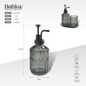 Дозатор для мила скляний димчастий Bathlux 73301 - 20.5x8 см