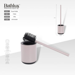 Йоржик для унітазу Bathlux з силіконовою щіткою та підставкою рожевий 47x10.5 см
