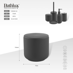 Керамічна баночка з кришкою Bathlux 73649 темно-сіра 10x10.6 см для зберігання