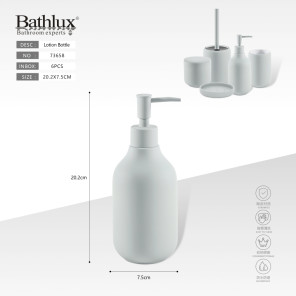 Дозатор для мила Bathlux керамічний матовий світло-сірий 20.2x7.5 см