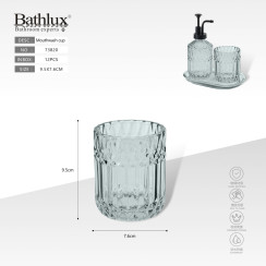Склянка для полоскання рота Bathlux 73820 скляна з алмазним візерунком 9.5x7.6 см