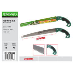 Ножівка садова пряма Emipro 270 мм з двоколірною рукояткою пластик-сталь