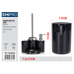 Стакан для ванної чорний з перламутром JS10063-C Emi