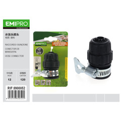 Конектор для шлангу Emipro 1/2-3/4 дюйма з металевим хомутом пластиковий
