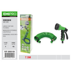 Спіральний шланг із пістолетом-розпилювачем EMIPRO 7.5 м зелений