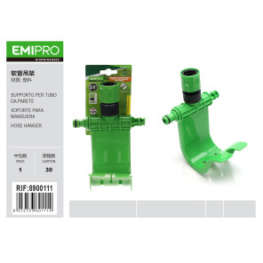 Настінний тримач для шлангу EMIPRO 3/4" пластиковий зелений з швидкороз'ємним конектором