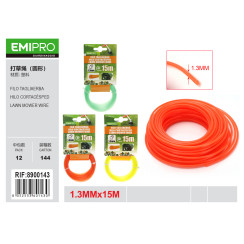 Корд косильний круглий EMIPRO 1.3 мм x 15 м для тримера