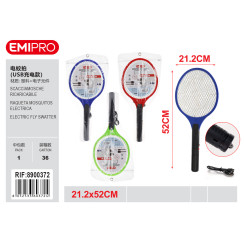 Електрична мухобійка-ракетка EMIPRO з USB зарядкою 21.2x52 см в асортименті